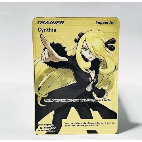 The Latest Pokemon PV French Shiny Gold Fire Breathing Dragon Metal Card Game Tag Team Battle A La Carte Series Christmas Gifts