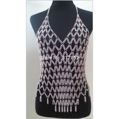 NEW STYLE FASHION WOMEN HARNESS SILVER PLATED CHAINS UNIQUE DESIGN SEXY SHORT DRESSING BODY CHAINS JEWELRY 3 COLORS WRB05