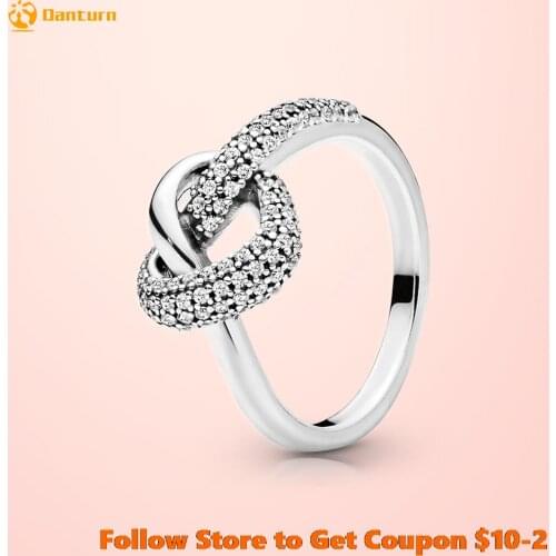 925 Sterling Silver Women Rings Knotted Heart Rings for Women Jewelry Anniversary