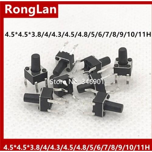 [SA]Touch of a button switch button switch micro switch line 4.5x4.5 4.5*4.5*3.8/4/4.3/4.5/4.8/5/6/7/8/9/10/11H legs-200pcs/lot