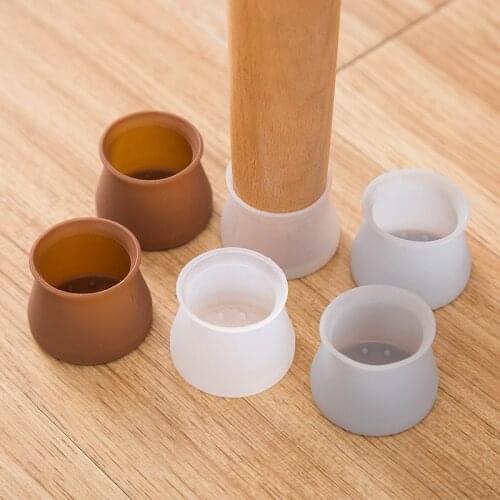 Silicone Chair Cover Round Square Table Leg Protection Cover Mute Antiskid Table Foot Pad Wear Resistant Protective Wood