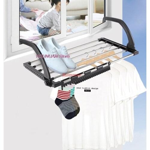 Folding Towel Drying Rack Stainless Steel Clothes Hanging Racks for Balcony
