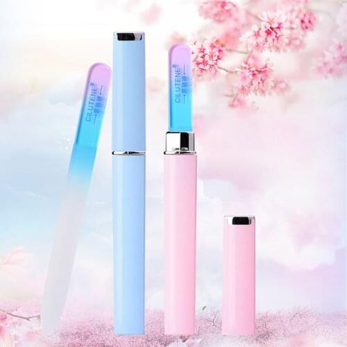 Glass Nail Files Buffer With Case File Nail Art Tips Tools Professional Pedicure Nail Manicure Finger Toe Nail Care Tools