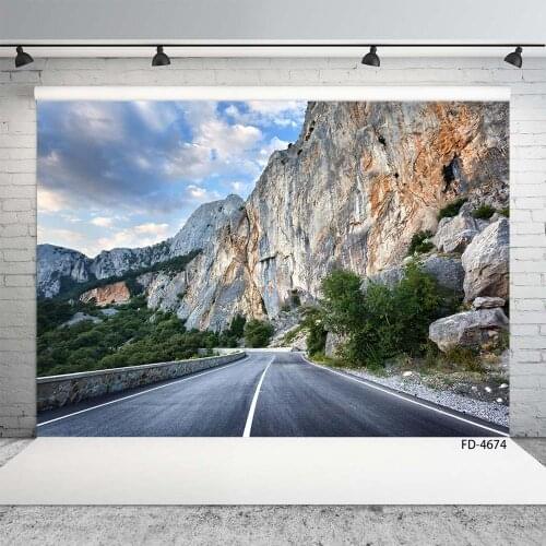 Highway near the Mount Photographic Backgrounds Vinyl Photo Backdrops for Photo Studio for Photo Shoot Portrait Photobooth Decor