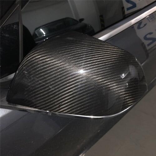 Dry Carbon Fiber Exterior Decoration Side Mirror Rearview Mirror for Tesla Model 3 2018-2019 2pcs Stylish Car Decals Accessories