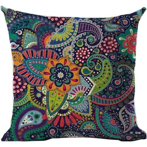 45*45cm Woven Linen Geometric Sofa Car Home Decorative Throw Pillowcase Cushions Bohemia Paisley Style SIZE Cojines OB 2019