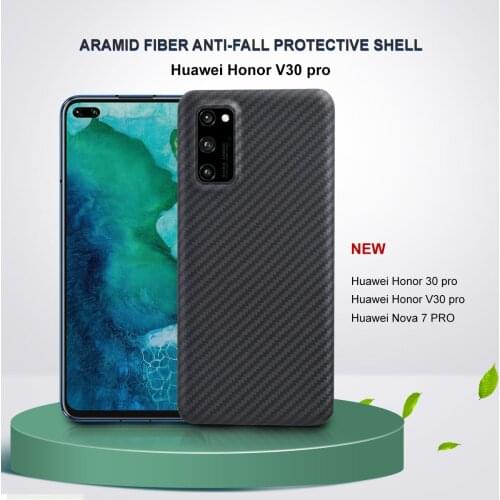 Huawei Honor 30 V30 Pro Nova 7 Aramid Fiber Ultra-Thin Luxury Business Hard Shell Carbon Fiber Phone Case