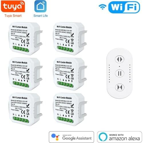 Tuya Smart Life Curtain Switch Module Remote Control Blinds Roller Shutter RF433+WIFI App Timer Work With Google Home Alexa