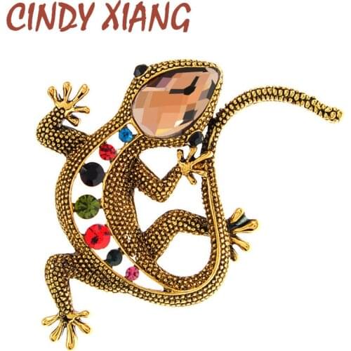 CINDY XIANG New Lizard Gecko Metal Brooches For Women Jewelry Luxury Cute Fashion Animal Pins Vintage Jewelry Kids Accessories