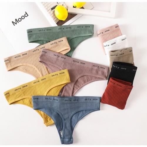 Women G-String Low Waist Elastic T-back Panty Letter Female Seamless underwear Thongs Womens Underpants Sexy Brief Thongs