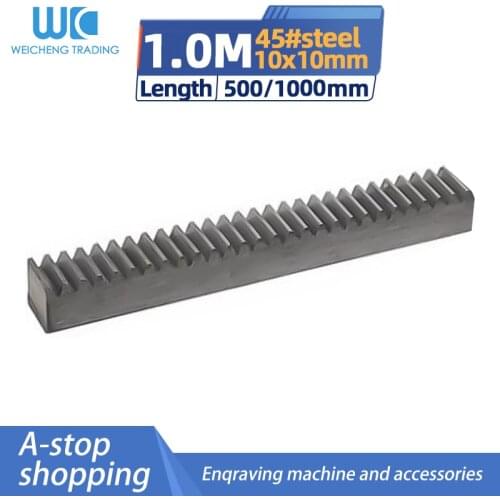 1M spur rack pinion width10mm height 10mm length 500/1000mm 1Mod 1 Modulus High Precision Gear Rack steel