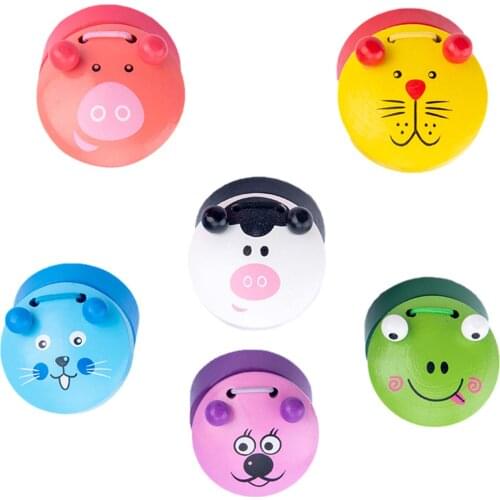 1Pcs Childrens Musical Instruments Music Toys Wooden Castanets Educational Early Education Toys Kid Toy