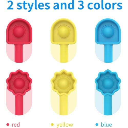 Stress Relief Sensory Push Pop Bubble Fidget Pen Topper Pencil Cap Case Cover Anti-stress Fidget Toys