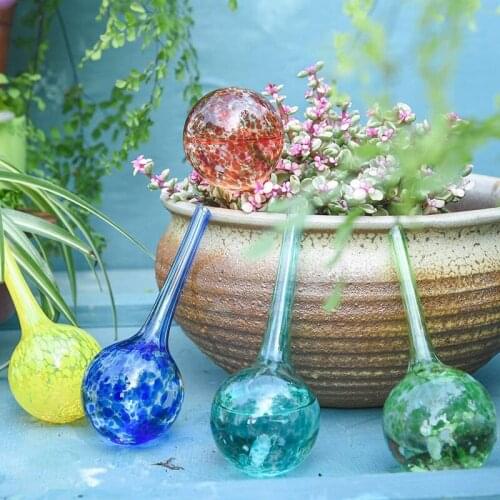 6Pcs Glass Watering Globes, Automatic Drippers Waterers Dripping Equipment for Indoor Outdoor Garden Potted Plants