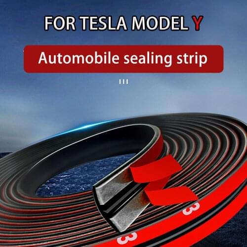 Automobile Rubber Soundproof Sealing Strip for tesla model Y Car Sunroof Seal Car Glass T-shaped Seal Dust Stickers