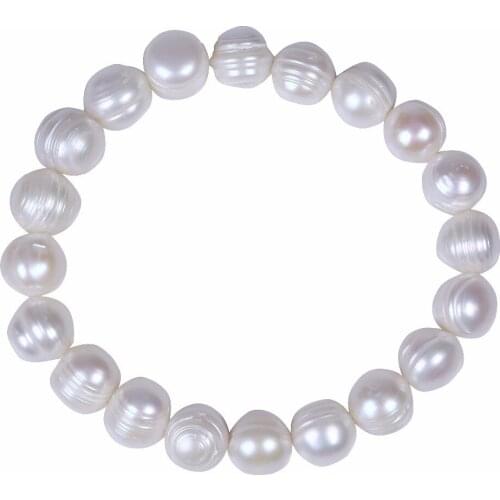 Daking 9mm White Freshwater Cultured Pearl crafted Bracelet Best For Xmass Gift