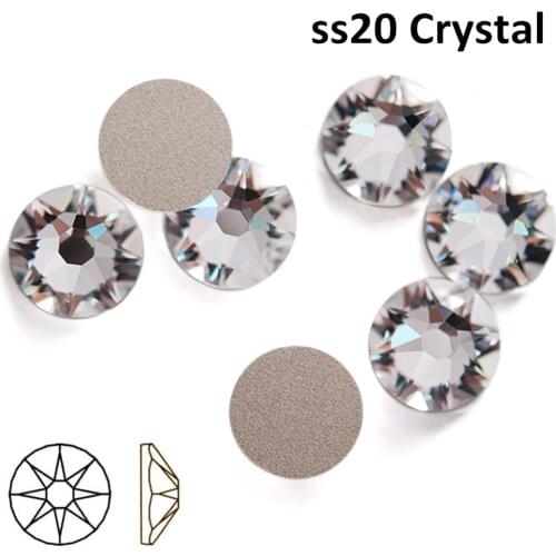 Free Shipping! 1440pcs/Lot, AAA Chinese Top Quality ss20 (4.8-5.0mm) Crystal/Clear Flat Back Nail Art Non Hotfix Rhinestones