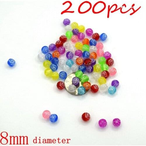 200pcs/bag Cheap Hot Acrylic Beads Fits for Handmade DIY Necklace Bracelet Jewelry Making Wholesale 8mm 1812271