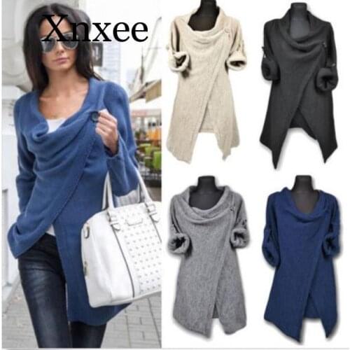 Elegant Pullover Sweaters Autumn Winter New Female Knitted Jacket Solid Color Irregular Long-sleeve Pullover Sexy Woman Tops