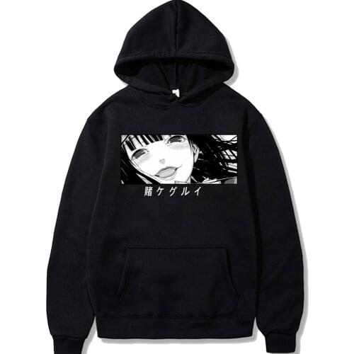 Hot Anime Kakegurui Men Funny Japanese Anime Streetwear Yumeko Jabami Graphic Sweatshirts Unisex Tops Male