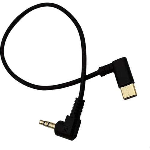 3.5mm & 2.5mm Audio to USB C Cable, 90 Degree angle USB Type-C to 2.5 3.5 mm elbow Male AUX Headphone Jack Cable 30cm 1FT
