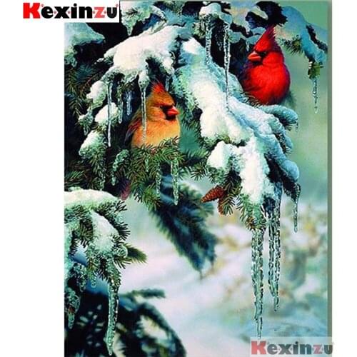 Full Square/Round 5d Diamond Painting-Ice bird-3d Embroidery Cross Stitch Diamond Mosaic Full Picture Of Rhinestone Decor Y12117