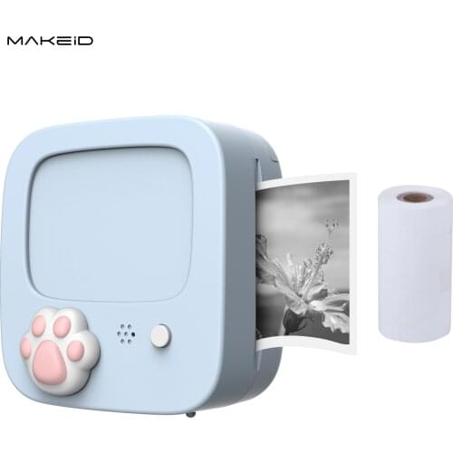 Makeid Mini Pocket Photo Printer Portable Thermal Printing Machine 203DPI Wireless BT Connection for Picture Lable DIY Handcraft