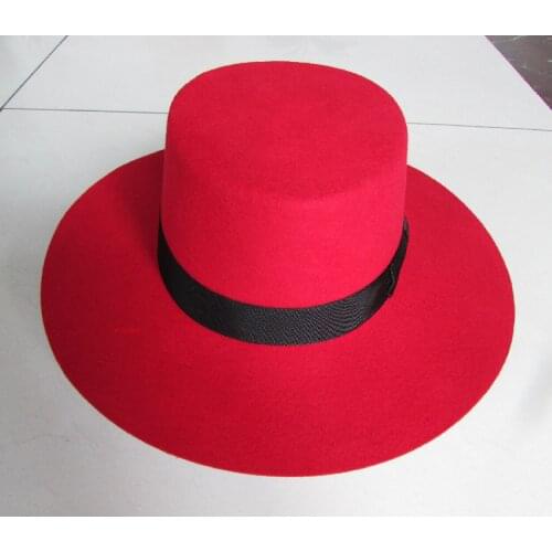 Classic Men Red 100% Wool Felt Fedora Hat Winter Women Blank Fedoras Hats Fall Mens Brown Woolen Trilby Caps Wide Brim B-8128