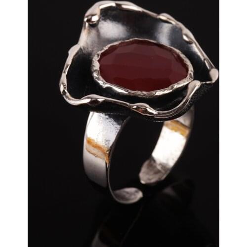 UM US JEWELRY Ruby Cubic Zirconia 925 Sterling Silver Women 'S Ring