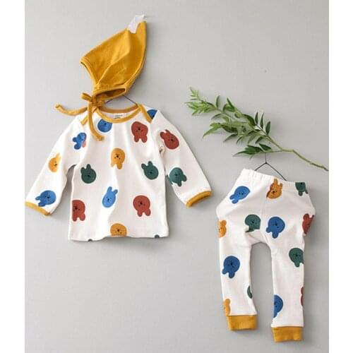 2021 Autumn New Baby Boy Clothes Set Long Sleeve Tops + Leggings Girls Bear Clothing Suit Cotton Tracksuit For Children Suit