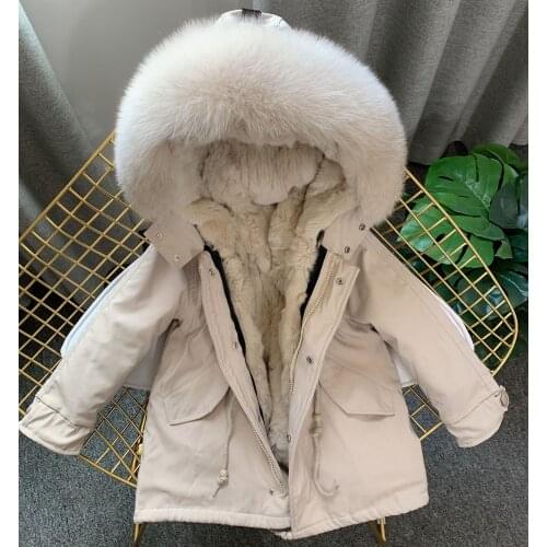 Natural Rabbit Fur Jacket for Kids Girls and Boys Real Rabbit Fur Outerwear for Boys Teenager Girls Hooded Fur Coats Outerwear