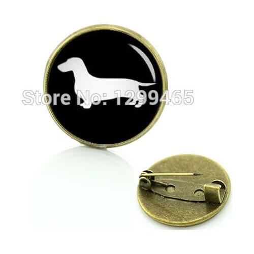 Best Deals Ever dog silhouette brooches supernatural hound metal pin Limited Romantic Dachshund Horse badge jewelry T354