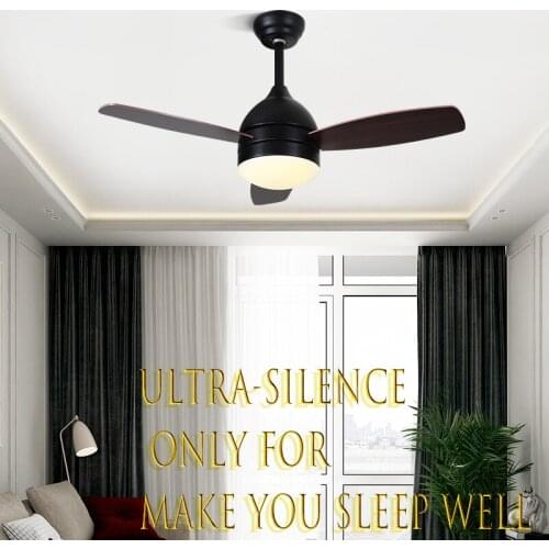 Macron multicolor solid wood fan pendant lamps for living dining room bedroom LED fan pendant lights with remote control 42 inch