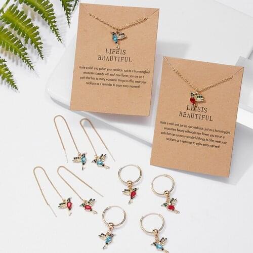 1 PC Metal Zircon Animal Necklace For Women Gift Jewelry Fashion Vintage Colored Rhinestone Wing Bird Necklace Clavicle Chain