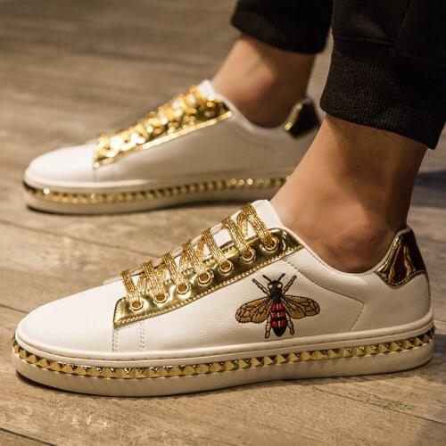 2020 New Men Casual Shoes Male Sneakers Cool Street Men Shoes Brand Man Footwear Sneakers Sport Golden Footwear White Shoes