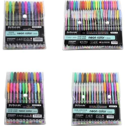 ZUIXUA 48 Gel Pens set, Color gel pens Glitter Metallic pens Good gift For Coloring, Kids, Sketching, Painting, Drawing
