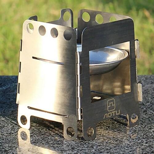 Outdoor Sports Camping Hiking Stainless Steel Foldable Stove Wood Burner Oven