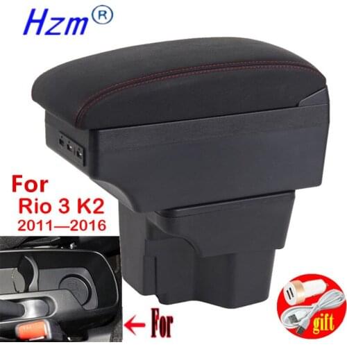 For KIA Rio 3 armrest box KIA K2 X-line Rio 3 2011 2012 2013 2014 2015 2016 car armrest accessories interior Storage box