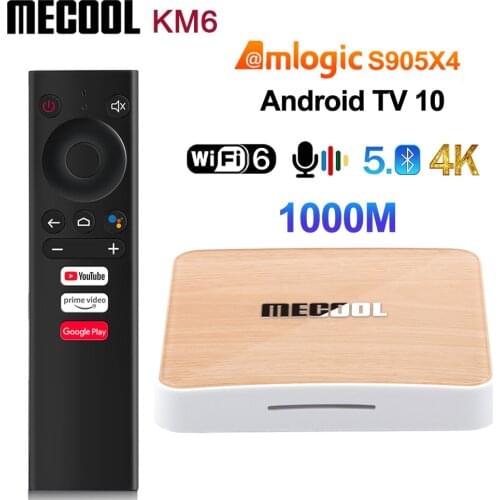 Mecool KM6 Amlogic S905X4 Smart Android 10.0 TV Box 4GB RAM 64GB ROM BT5.0 2.4G/5G WiFi 4K 1000M Android 10 Set Top Box PK KM1