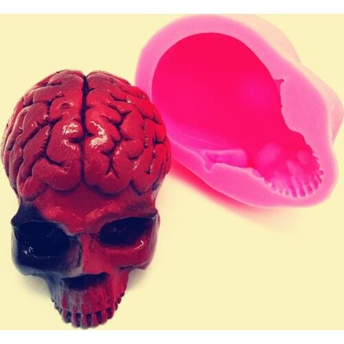 Silicone Mold Cerebral Artery Skull DIY Handmade Plaster Resin Chocolate Candle Craft Decoration Tool Fondant Cake Mold
