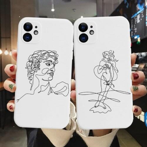 Silicone Phone Case For iPhone SE 2020 XS Max XR X 7 8 6 6S Plus Abstract Lines Art Venus David Cover For iPhone 11Pro MAX Shell