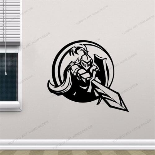 Sword Shield Knight Vinyl Window Sticker Wall Decal Armor Medieval Style Weapons Teen Boys Bedroom Playroom Home Decor CX828