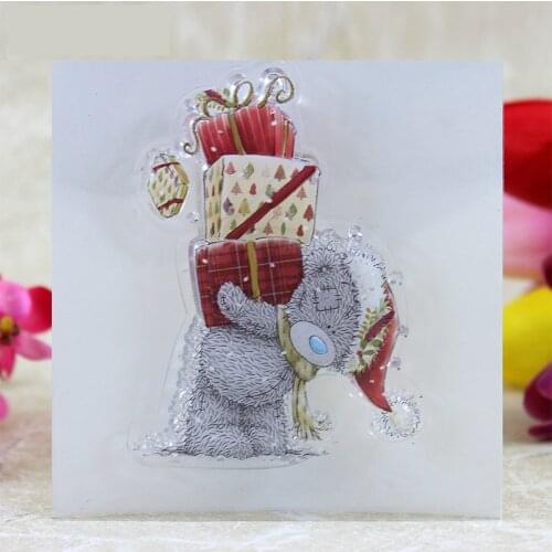 VUAWRTG Gift Bear Transparent Clear Silicone Stamp/Seal for DIY scrapbooking/photo album Decorative clear stamp sheets A077