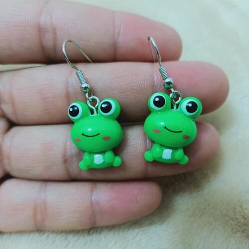 Yungqi Trendy Animal Frog Dangle Earring Metal Dangle Drop Earring Geometric New Exaggerated Woman Girl Kids Punk Jewelry