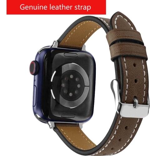 Factory for apple watch strap Genuine Leather band series 6 5 4 SE 44mm 40mm watchband for iwatch wristband 3 2 1 38 42mm