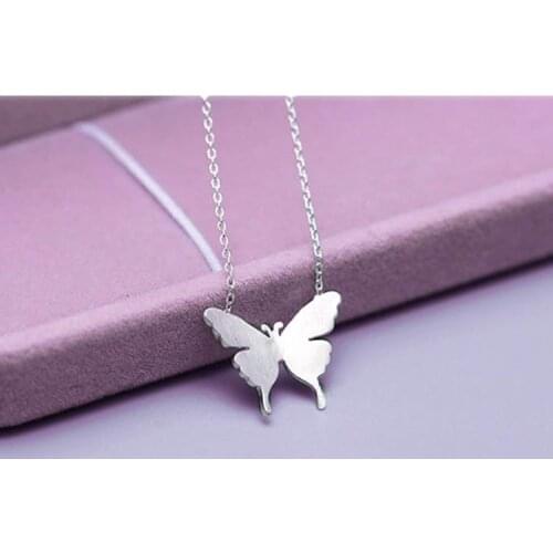 2019 Boho Vintage Silver Color Butterfly Necklaces For Women Long Choker Necklaces Girl Gift Collar Mujer Collares