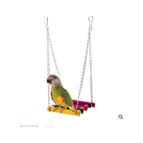 Chewing Bar Parrot Bird Perch Toy Spiral Cotton Rope Swing Climbing Standing Toys with Bell Bird Supplies