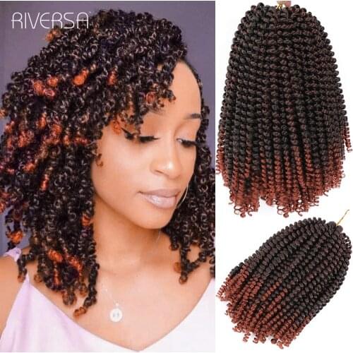 Ombre T1B/BURGUNDY Red Wine Hair Extension Crochet Spring Twist Crochets Braids T1B/27 Synthetic Braiding Hair cabello Riversa