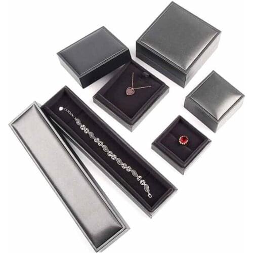 1pcs Gift Packaging Box Earring Engagement Right Angle Bracelet-pendant-earrings Boxes High-grade gold Leather Paper Jewelry Box