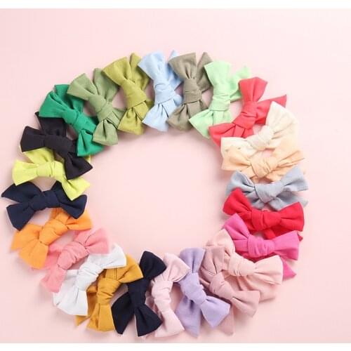 2020 New 1pcs Baby Flower Bows headband hairband Hairpin hair Clip Linen Baby Barrettes Kids Child Girls Colorful Accessories